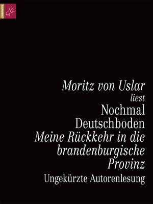 cover image of Nochmal Deutschboden--Meine Rückkehr in die brandenburgische Provinz